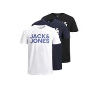 Jack & Jones Jjecorp Lot de 3 t-Shirts à col Rond avec Logo MP Noos, Blanc 1, S Homme