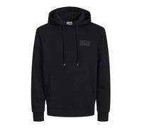JACK & JONES Sweat à Capuche avec Logo Jjecorp Noos Sweatshirt, Noir/détail : Petit imprimé/Noir, L Homme
