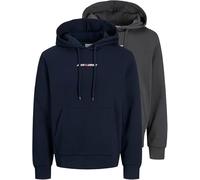 Jack & Jones JJECORP OD LOGO Lot de 2 sweat-shirts à capuche pour homme MP SMU, Gris, M