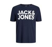 Jack & Jones JJECORP T-Shirt à Manches Courtes et col Rond pour Homme Grande Taille, Bleu Marine, XXL