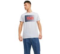 Jack & Jones Jjecorp T-Shirt avec Logo Play SS O-Neck Noos, Blanc, S Homme
