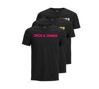 JACK & JONES JJECORP T-shirt pour homme avec imprimé dans un pack avantageux avec col rond, XS