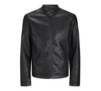 JACK & JONES Jjedylan Clean Noos Veste de motard en polyuréthane pour homme, Noir, M