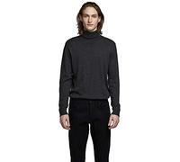 JACK & JONES JJEEMIL Knit Roll Neck Noos Pull à col roulé, Gris (Dark Grey Melange Dark Grey Melange), Large Homme