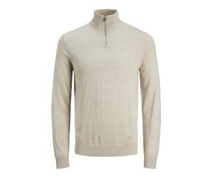 Jack & Jones Jjeemil Noos JNR Pull en Tricot à Demi-Fermeture Éclair pour garçon (1 pièce), Crème, 164