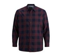 JACK & JONES Jjegingham Twill Shirt L/S PS Noos Chemise, Port Royale, 3XL Grande Taille Hommes