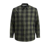 JACK & JONES Jjegingham Twill Shirt L/S Ps Noos Homme chemise, Vert Olive, XXL Grande taille