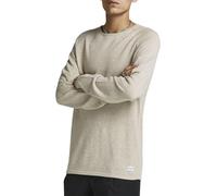 JACK & JONES Jjehill Knit Crew Neck Noos Pull, Écru (Oatmealmelange), Small Homme