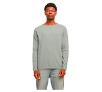 JACK & JONES Jjehill Knit Crew Neck Noos Pull en Tricot, Vert glacé/détail : torsadé, XL Homme
