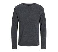 JACK & JONES Jjehill Knit Crew Neck Noos Pull, Gris (Dark Grey Melange Dark Grey Melange), Small Homme