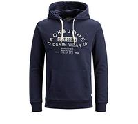 JACK & JONES Jjejeans Sweat Hood Noos, Sweat-Shirt À Capuche Homme, Bleu (Navy Blazer Detail:Reg Fit), Medium