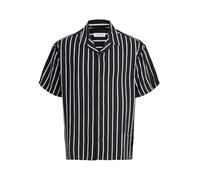 JACK & JONES Jjejeff Resort Stripe Shirt SS Pls - Grande Taille, Noir, 4XL