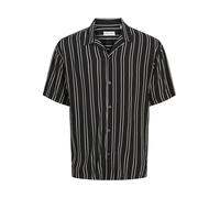 JACK & JONES JJEJEFF T-Shirt rayé SS SN, Noir, XL
