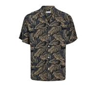 Jack & Jones Plus Chemise 'JJEJeff Tropical' miel / gris / noir, Taille XXXL
