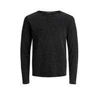 JACK & JONES Jjeleo Knit Crew Neck Noos Sweater, Gris (Caviar), S Homme
