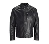 JACK & JONES JJELIAM Lamb Veste Courte en Cuir pour Homme Noir Taille XS, Noir, XS