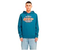 JACK & JONES Jjelogo Noos Sweat à Capuche à 2 col 24/25 Sweatshirt, Bleu, Orange, Blanc, XL Homme
