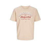 JACK & JONES T-Shirt rose / rouge / blanc, Taille L