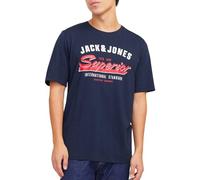 JACK & JONES Jjelogo SS Ss25 Sn T-Shirt Rond à 2 col, Sky Captain, M Hommes