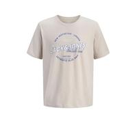 JACK & JONES Jjelogo SS Ss26 Sn Pls T-Shirt à col Rond à 2 Cols, Grande Taille, Beige Clair, 5XL