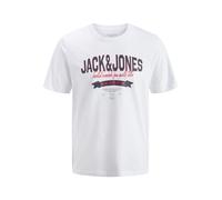 JACK & JONES Jjelogo SS Ss26 Sn Pls T-Shirt à col Rond à 2 Cols, Grande Taille, Blanc éclatant., 5XL