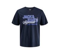 JACK & JONES Jjelogo SS Ss26 Sn Pls T-Shirt à col Rond à 2 Cols, Grande Taille, Blazer Bleu Marine., 5XL