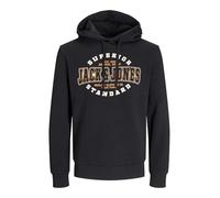 Jack & Jones JJELOGO Sweat à Capuche 2 COL 24/25 Noos, Noir, XXL