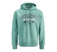 JACK & JONES JJELOGO Sweat à capuche pour homme 2 COL Coupe droite, Bleu minéral., L