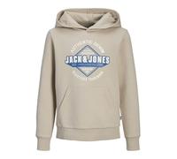 JACK & JONES Jjelogo Sweat Hood 2 Col 24/25 Noos Jnr Garçon Sweatshirt à capuche, Creme - Bleu, 152