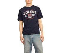 JACK & JONES Jjelogo Aw24 Sn T-Shirt à col Rond 2, Bleu Marine, S Homme