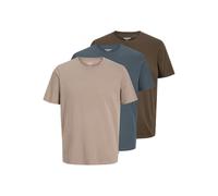 JACK & JONES Jjeorganic Basic Tee SS O-Ne 3Pk MP Noos, Mocha Meringue, S (Pack de 3) Homme, Mocha Meringue, Small