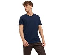 JACK & JONES Jjeorganic Basic Tee Ss V-neck Noos Homme haut, Marine, S
