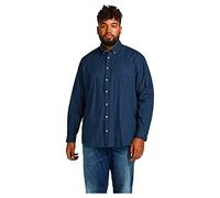 JACK & JONES JJEOXFORD Shirt L/S S21 PS Noos Chemise, Bleu Marine/Coupe : Grande Taille, 4XL Hommes