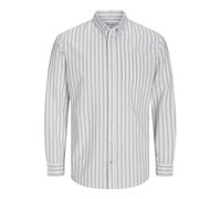 JACK & JONES Jjeoxford T-shirt L/S S21 Noos Pls Homme Chemise à manches longues, Crockery/Rayures : Rayures, 4XL Grande taille