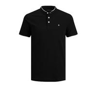 Jack & Jones Jjepaulos Mao Polo SS Noos Homme Polo, Noir (Noir Noir), S