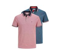 Jack & Jones Jjepaulos Polo SS 2pk MP Tricot, Rio Red/Pack : 1rio Red 1denim Blue, S (Lot de 2) Homme