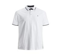 Polo - Jack And Jones - Tipped Pique - Manches Courtes - Taille Plus - Blanc