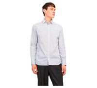 JACK & JONES Chemise 'Remy' bleu marine / blanc, Taille L