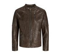 JACK & JONES Jjerichard Noos Veste en cuir pour homme, Marron/pierre, M