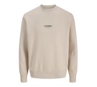 Jack & Jones Sweat-shirt JJESOHO Homme col rond coupe décontractée Beige clair XXL