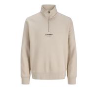 JACK & JONES JJESOHO Sweat-Shirt zippé pour Homme Coupe décontractée, Beige Clair, M