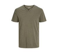 JACK & JONES JJESPLIT Neck Tee SS Noos T-Shirt, Dusky Green, L (Lot de 1) Homme