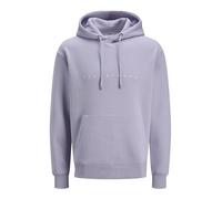 Sweat à capuche lilas uni avec une coupe droite et une poche kangourou L