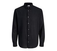 JACK & JONES Jjesummer Chemise en Lin mélangé pour Homme L/S Sn, Noir, M, Noir, M