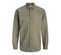 JACK & JONES Jjesummer Linen Blend T-Shirt L/S Sn, Vert Olive, M Homme, Olive, M