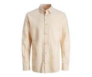 JACK & JONES Jjesummer Linen T-Shirt Ls Sn, Abricot Ice, M