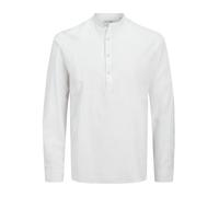 JACK & JONES JJESUMMER LS SN T-Shirt Demi-Placket, Blanc., M