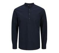 JACK & JONES Jjesummer Ls Sn T-Shirt Demi Placket Chemise à Manches Longues, Blazer Bleu Marine, M Hommes