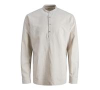 JACK & JONES Jjesummer Ls Sn T-Shirt Half Placket Linen, Vaisselle, M