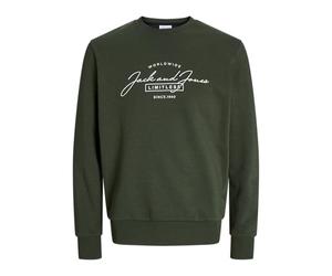 JACK & JONES Jjferris Sweat à col Rond Maillot de survêtement, Kombu Green/Print : big, S Homme